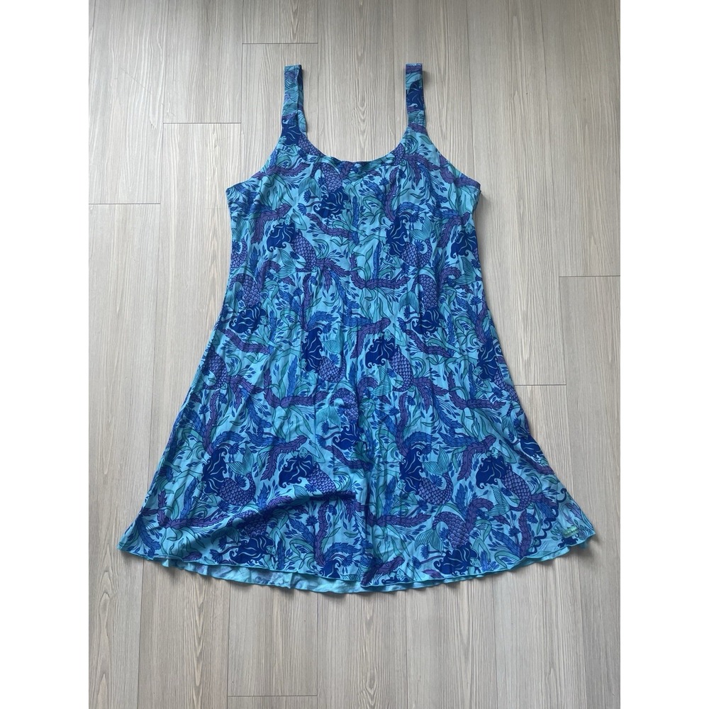 Rainbow Jo Vintage Blue Mermaid Dress Size XL Nautical Beach Coastal
